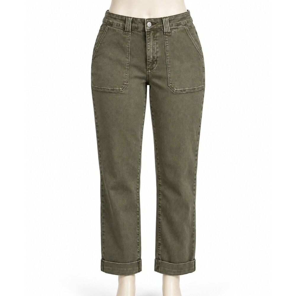Judy Blue 14W Olive Garment Dyed Mid Rise Slim Straight Jeans 31x26